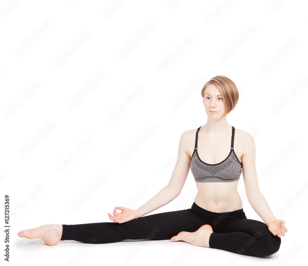 An young woman doing yoga exercise An young woman doing yoga exercise