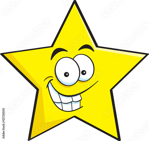 Cartoon illustration of a smiling star.