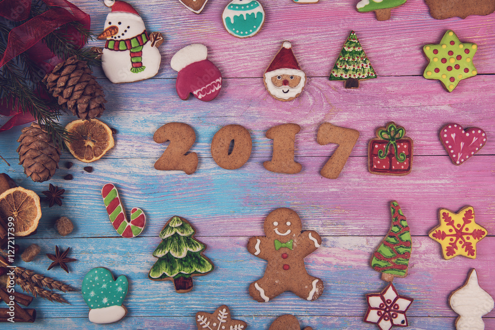 Gingerbreads for new 2017 years