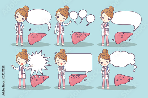 cartoon liver and doctor