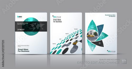 Business vector set. Brochure template layout, cover design annu