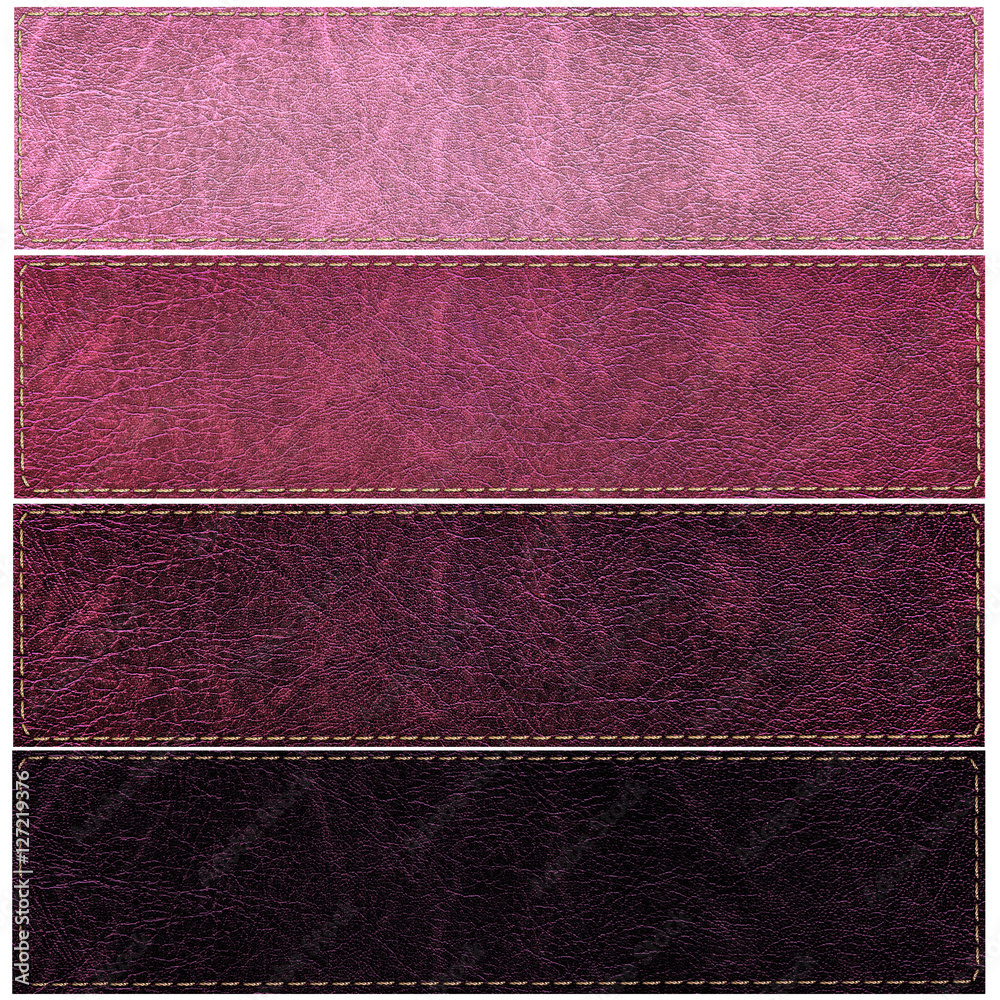 Fototapeta premium set of leather labels of different colors