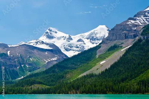 Majestic mountains and lake in Canada.