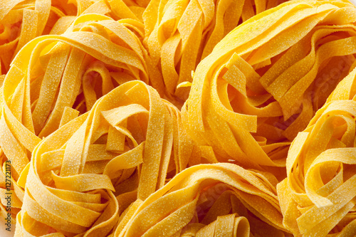 Obraz na plátne Close up of Italian tagliatelle pasta