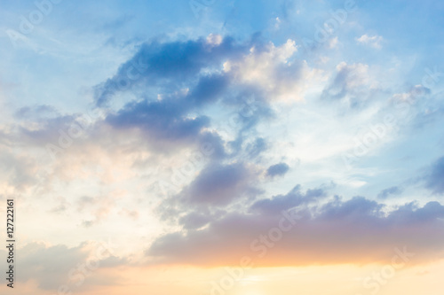 beautiful summer blue sky cloud with sunset light. © Quality Stock Arts