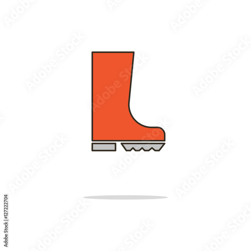 Gumboots color thin line icon.Vector illustration