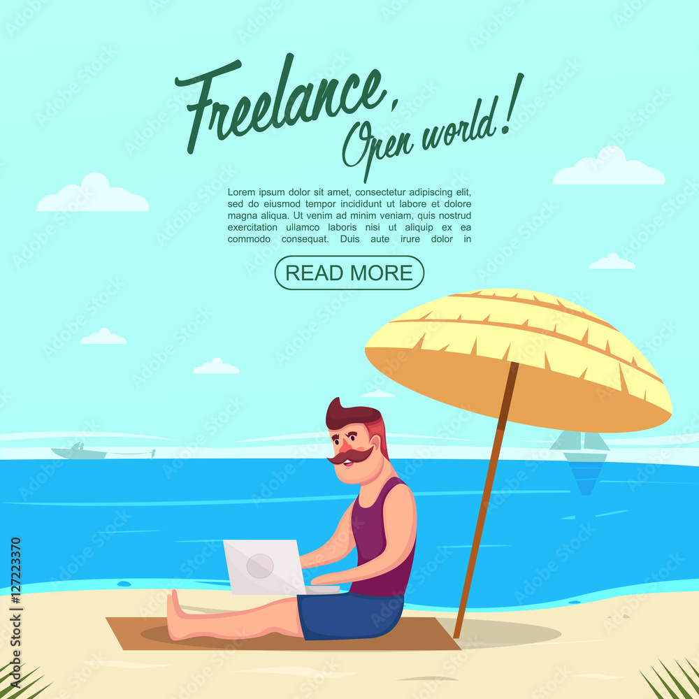 Freelance On Beach Concept
