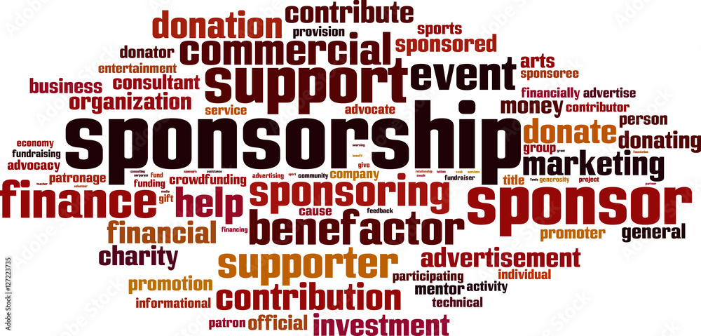 Sponsorship word cloud concept. Vector illustration Sponsorship word cloud concept. Vector illustration