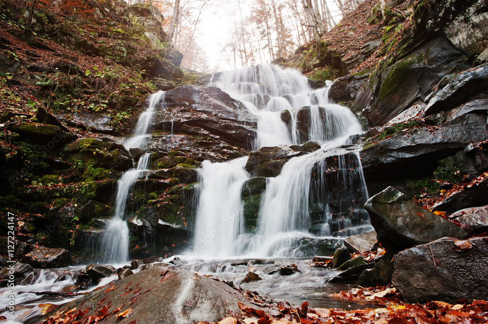 Waterfall Shypit on Borzhava, Pylypets village on Carpathian mou Waterfall Shypit on Borzhava, Pylypets village on Carpathian mou