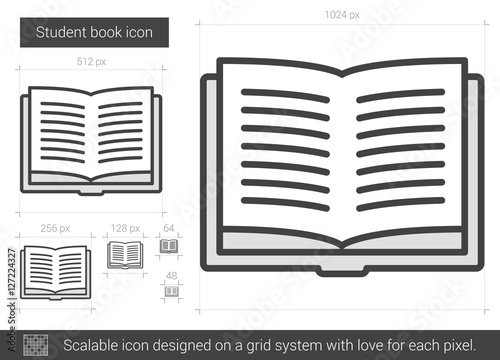 Student book line icon.