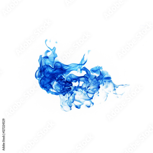 blue flames isolated on white background