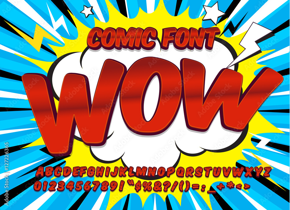 Comic alphabet set. Letters, numbers and figures for kids' illustrations, websites, comics, banners Comic alphabet set. Letters, numbers and figures for kids' illustrations, websites, comics, banners