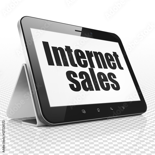 Marketing concept: Tablet Computer with Internet Sales on display
