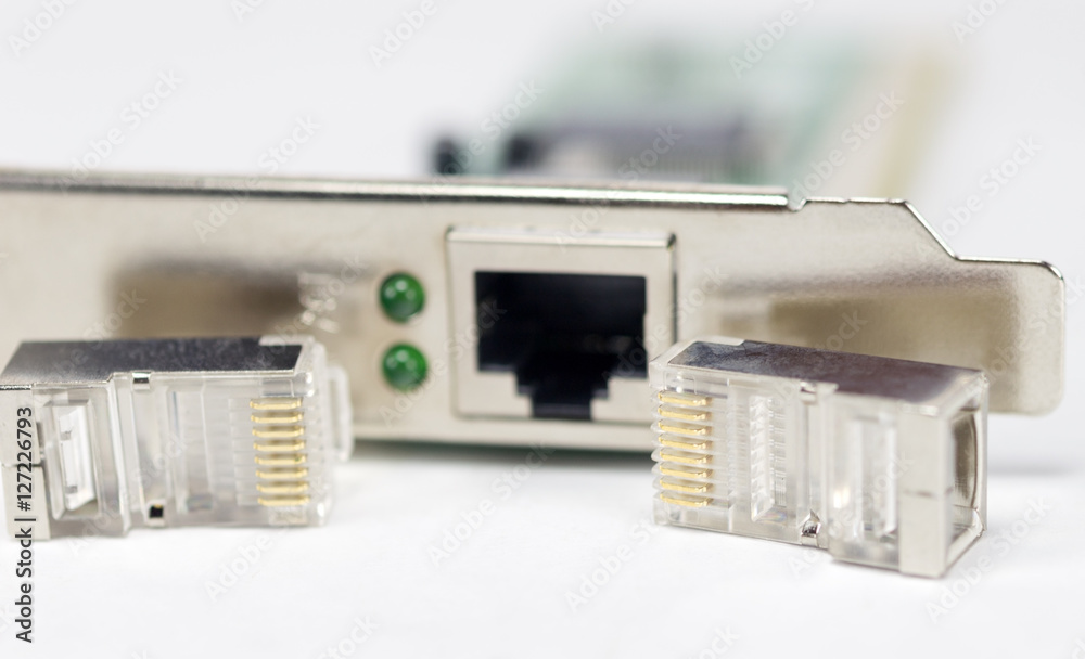 Network card and network cable cable plug Network card and network cable cable plug