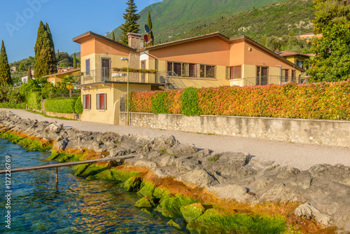 Beautiful peaceful lake Garda, Italy. photo