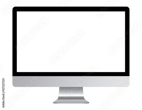  Modern computer display with blank white screen