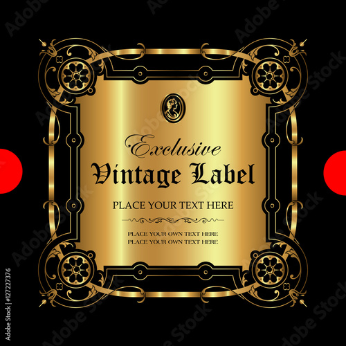 Luxury ornamental gold label