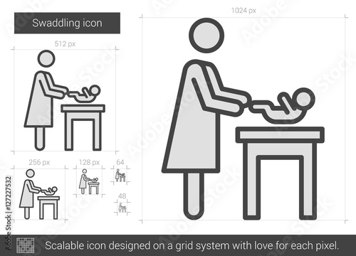 Swaddling line icon.