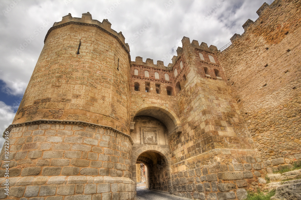 Old city gate of Segovia, Spain