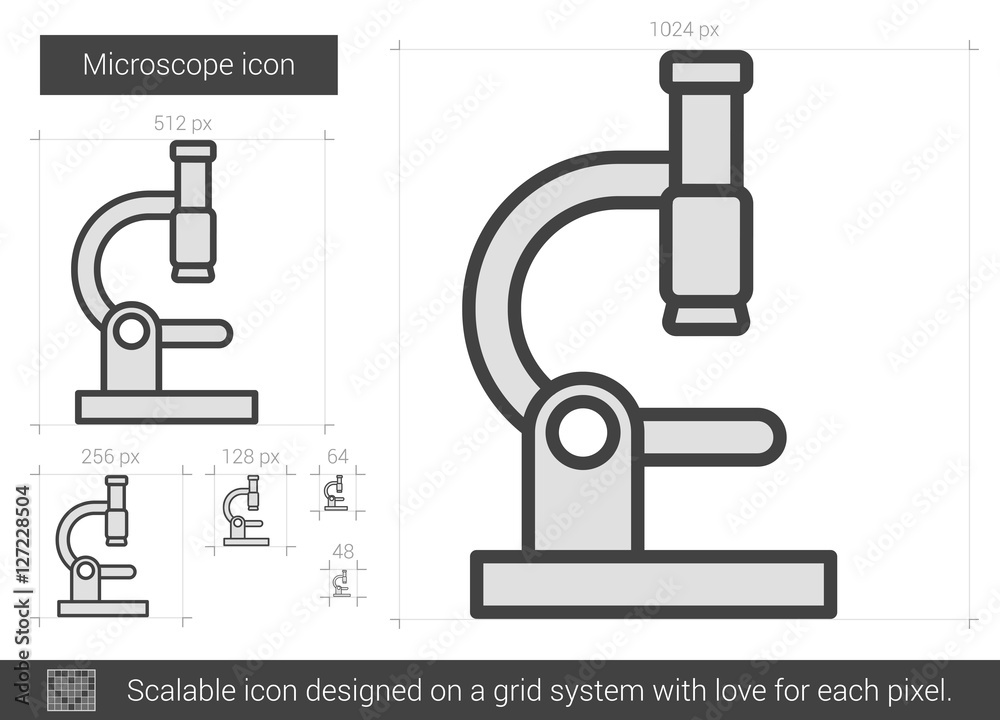 Microscope line icon. Microscope line icon.
