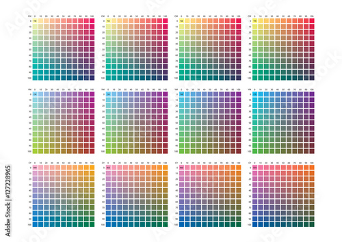 Vector color palette on A3 format, paper size 420 x 297 mm