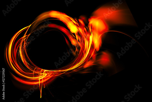 Dance of fire. On black