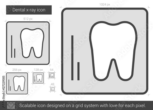 Dental x-ray line icon.