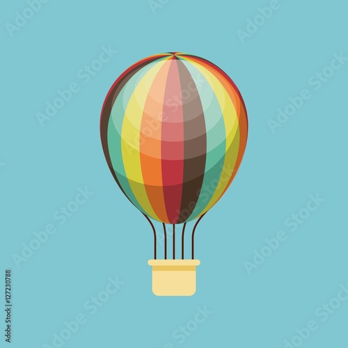 air balloon vehicle over blue background. colorful design. vector illustration