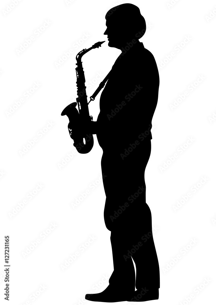 Obraz premium Concert of jazz music on white background