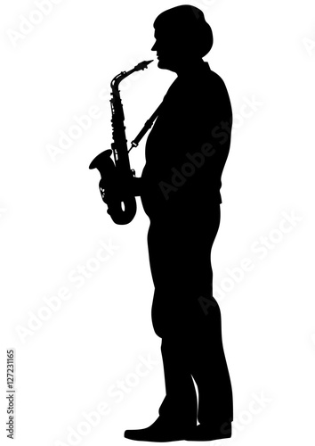 Concert of jazz music on white background