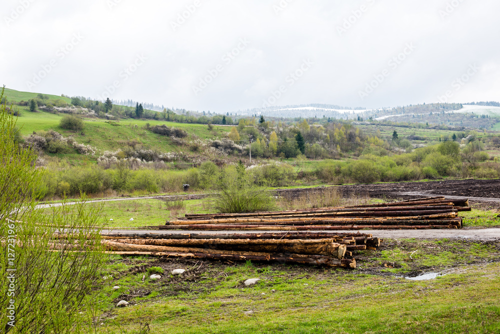 colorful countryside view in carpathians colorful countryside view in carpathians