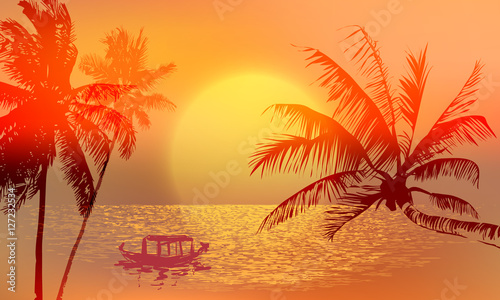 Fototapeta Naklejka Na Ścianę i Meble -  tropical sunset or sunrise