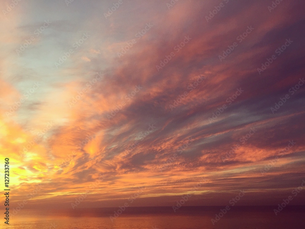 tramonto rosa mare