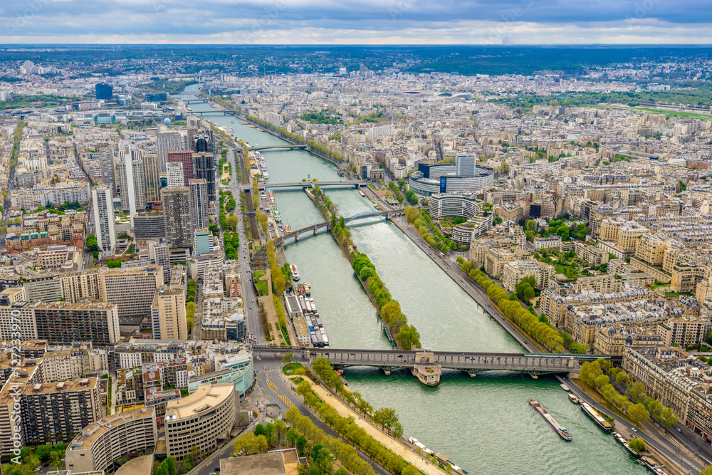 Aerial view cityscape of Paris in France.