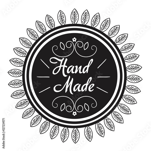 hand made label monochrome icon vector illustration design