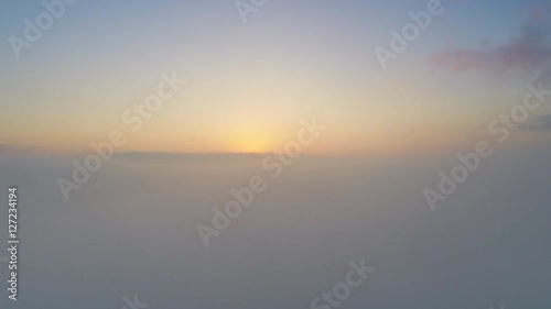 Wallpaper Mural Sunrise above the clouds, aerial view over the skyline Torontodigital.ca