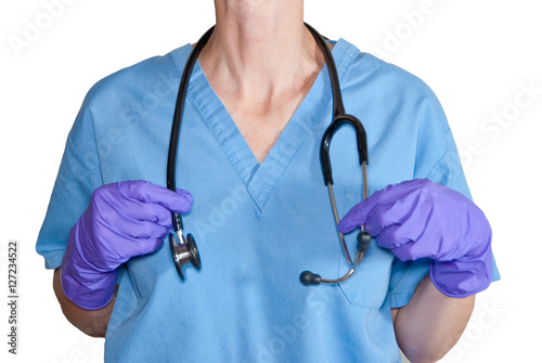 Nurse with medical stethoscope.