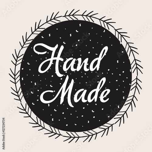 hand made label monochrome icon vector illustration design