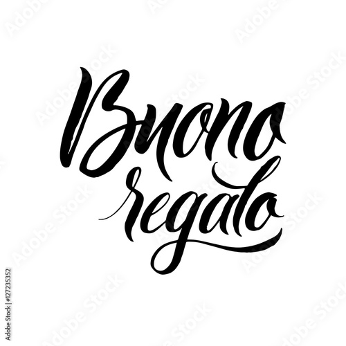 Gift Certificate. Black Calligraphy on White background