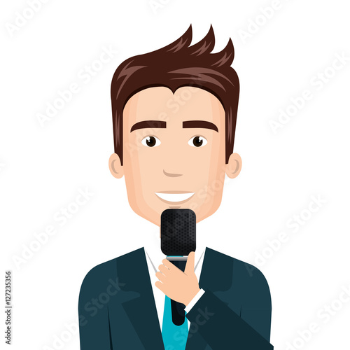 reporter live news isolated icon vector illustration design
