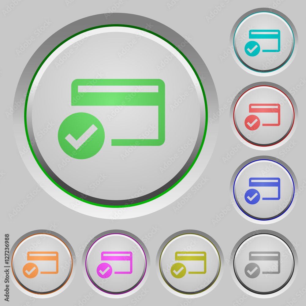 Credit card verified push buttons Credit card verified push buttons