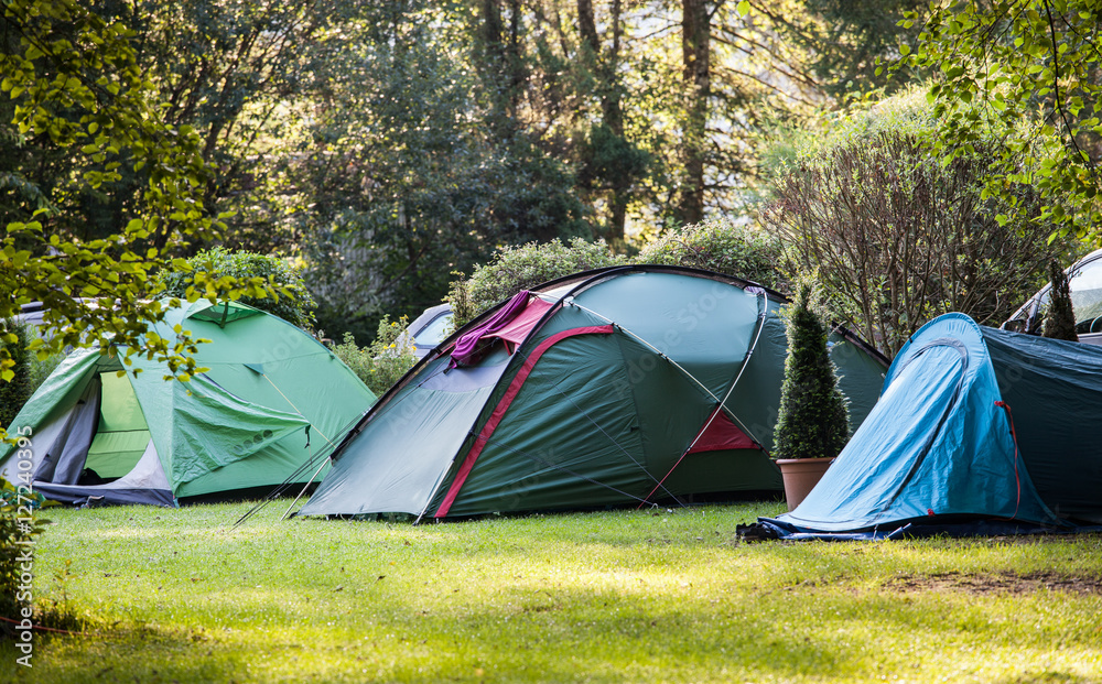 Camping area with tents