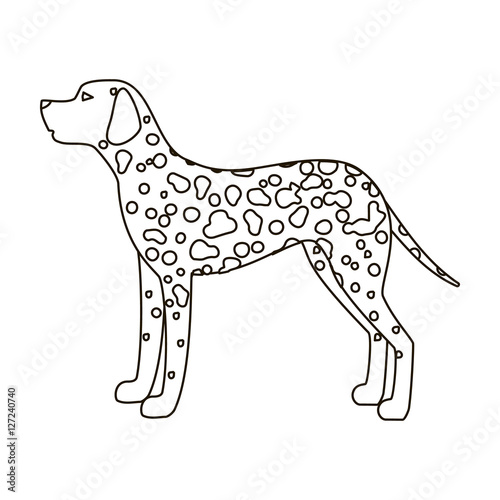 Dalmatian icon in outline style isolated on white background. Dog breeds symbol stock vector illustration.