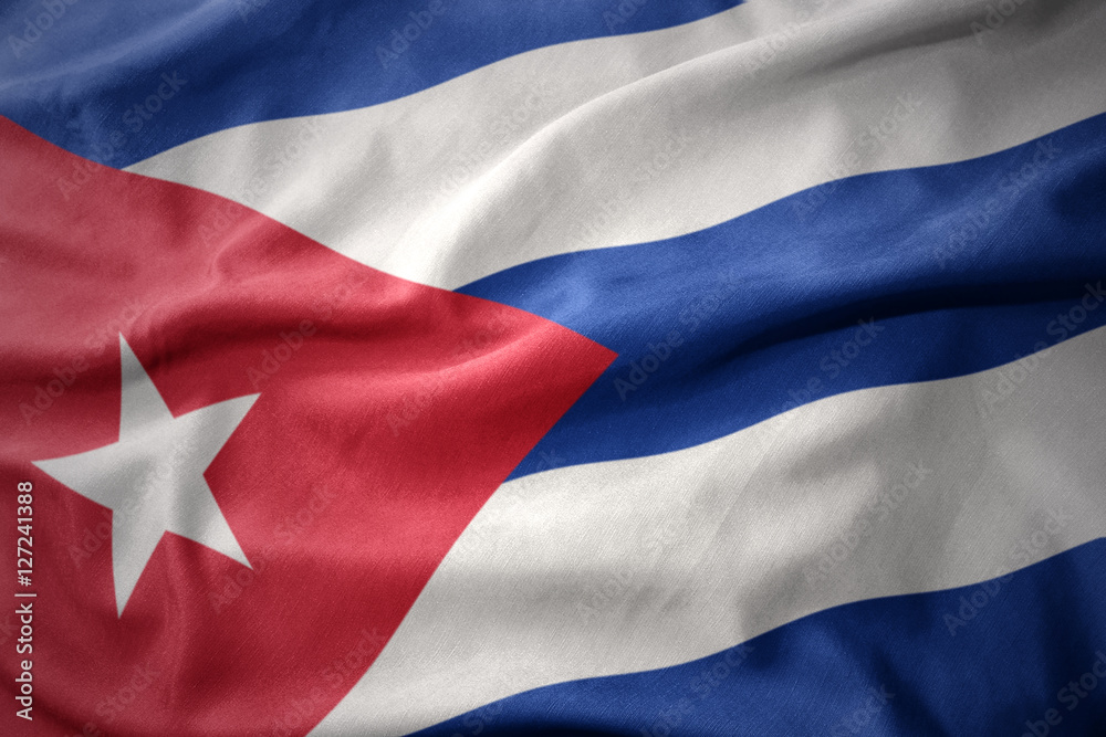 Fototapeta premium waving colorful flag of cuba.