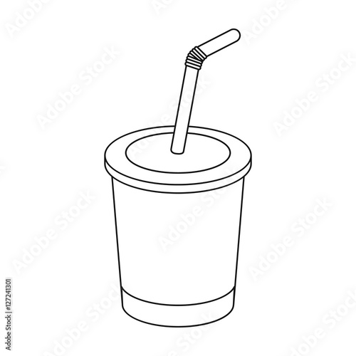 Drink cup icon in outline vector illustration