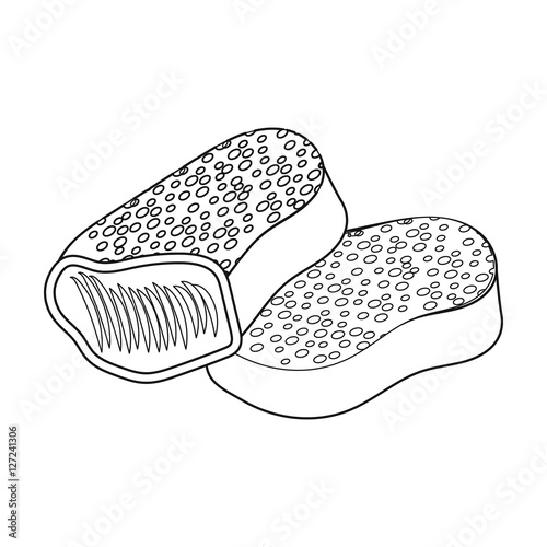 Nuggets icon in outline style isolated on white background. Fast food symbol stock vector illustration.