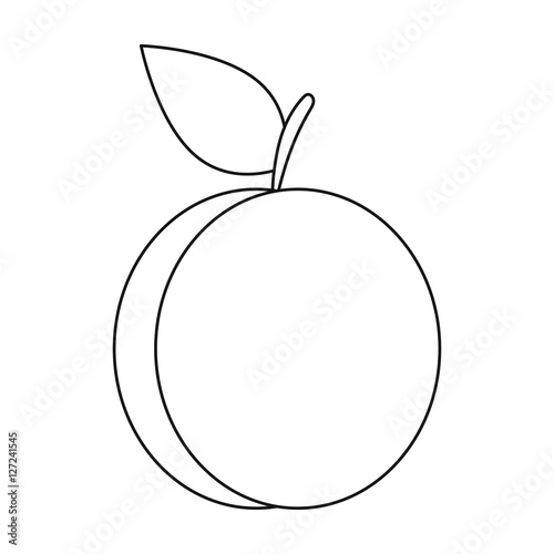 Plum icon in outline style isolated on white background. Fruits symbol stock vector illustration.