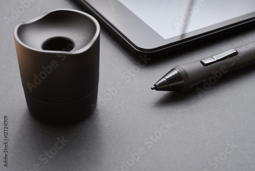 pencil graphics for tablet and holder for it photo