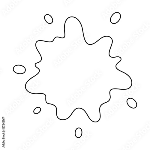 Stain icon in outline style isolated on white background. Milk symbol stock vector illustration.