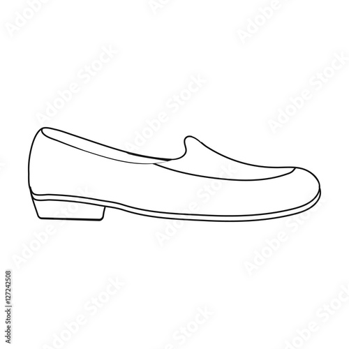 Loafers icon in outline style isolated on white background. Shoes symbol stock vector illustration.